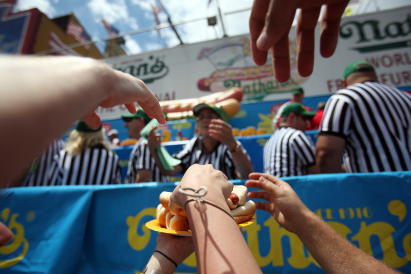 Illustration for article titled The Nathan's 4th of July Hot Dog Eating Contest Is America